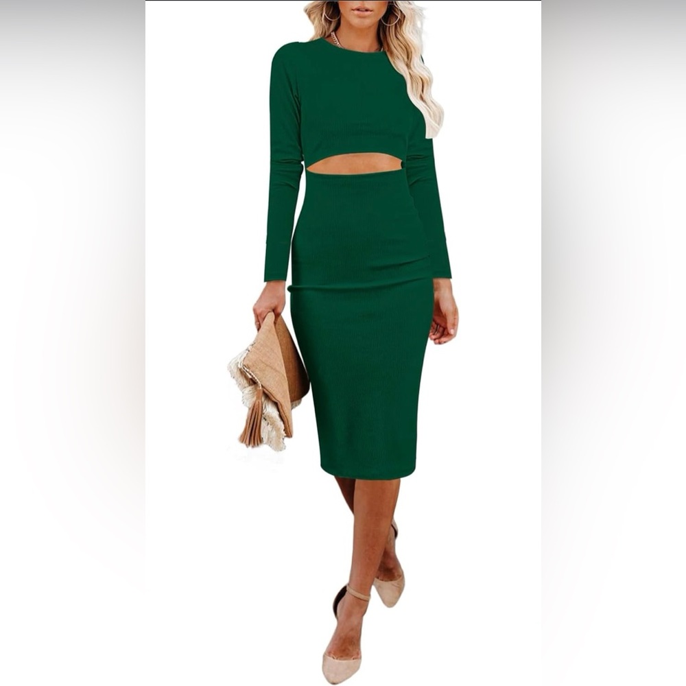 Green Midi Bodycon Dress